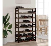 LoogCape Solid Pine Wine Rack for 56 Bottles Black Stylish Wine Cabinet with 8 Shelves Versatile Bottle Rack for Kitchen, Dining Room, Basement and Home Bar, Durable Storage