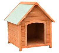 LoogCape Solid Wood Dog Kennel 72 x 85 x 82 cm Weatherproof and Insulated for Outdoor and Indoor Use with Water-Repellent Roof, Robust Wooden Frame, Ideal Protection for Dogs and Puppies in the Garden