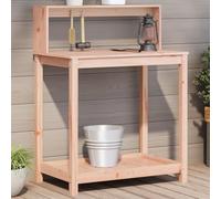 LoogCape Solid Wood Douglas Fir Plant Table with Shelves 82.5 x 50 x 109.5 cm for Garden Balcony Patio Indoor Outdoor Plant Stand with Storage Space and Ventilation