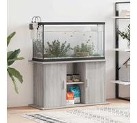 LoogCape Sonoma Aquarium Stand Grey 101 x 41 x 58 cm Wood Base Cabinet Shelf for Aquariums and Terrariums with Storage Space, Sturdy Furniture for Living Room, Office and Hallway