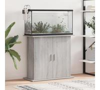 LoogCape Sonoma Aquarium Stand, Grey, 81 x 36 x 73 cm, Wood Material with Storage Space for Aquariums and Terrariums, Modern Design, Sturdy Furniture with Doors and Drawers for Living Room, Office