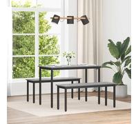 LoogCape Sonoma Bench Grey 110 x 35 x 45 cm Wood Material with Metal Legs for Living / Dining Room, Robust Bench with Storage Space, Space-Saving and Easy to Clean for Cosy Evenings