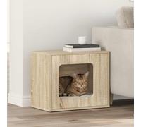 LoogCape Sonoma Cat House, 51 x 30 x 42.5 cm, Wood Material, Stylish Interior, Cat House with Mounting Accessories and Scratch-Resistant Design for Cosy Retreat in Modern Homes