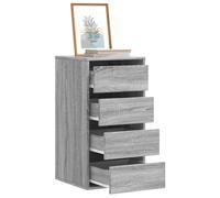 LoogCape Sonoma Chest of Drawers Grey 40 x 41 x 76 cm Wood Material with 4 Drawers, Versatile Sideboard, Storage Space for Bedroom, Living Room, Hallway, Bathroom, Children's Room or Office