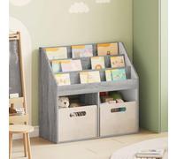 LoogCape Sonoma Children's Shelf, Grey, 72.5 x 29.5 x 69 cm, Wood Material, Modern Design, Versatile Storage Space for Children's Room, Living Room or Office, Durable and