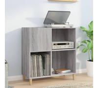LoogCape Sonoma Grey Panel Cabinet, 84.5 x 38 x 89 cm, Wood Material with Storage Space for Vinyl, Sideboard, Showcase, Multi-Purpose Shelf, Living Room, Bedroom, Hallway, Kitchen, Office