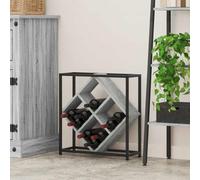 LoogCape Sonoma Grey Wine Rack, 51 x 18 x 52.5 cm, Wood Material for Bottles, Glasses and Bar Carts, Space-Saving Wine Cabinet with Robust Wooden Design for Kitchen, Dining Room, Living Room and