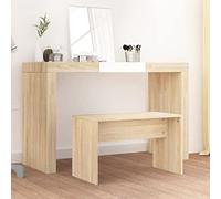 LoogCape Sonoma Oak Dressing Stool 70 x 35 x 45 cm Wood Material Modern Dressing Table Chair for Bedroom Bathroom and Wardrobe Space-Saving Stable Comfortable Versatile Stylish Design