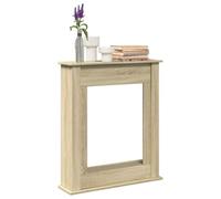 LoogCape Sonoma Oak Fireplace Surround 75 x 20 x 87.5 cm Wood Material Decorative Fireplace Console for Electric Fireplaces with Wall Mount and Storage Function