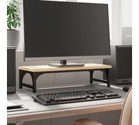 LoogCape Sonoma Oak Standing and Work Table 55 x 23 x 14 cm Wood Material Height Adjustable Ergonomic Stable Monitor Stand with Shelf for Office, Home Office, Gaming and Standing Desk