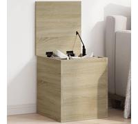 LoogCape Sonoma Oak Storage Chest 40 x 42 x 46 cm Wood Material with Storage Space, Seat Function, Lid with Spring Support Arm Versatile in the Living Room, Bedroom, Children's Room, Hallway