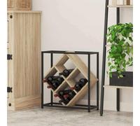 LoogCape Sonoma Oak Wine Rack 51 x 18 x 52.5 cm Wood Material for Bottles, Stylish Wine Cabinet, Space Saving Bottle Holder for Kitchen, Dining Room, Living Room and Cellar, Robust Design