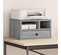 LoogCape Sonoma Printer Stand Grey 40 x 32 x 22.5 cm Wood Material Office Organiser with Storage Space for Printers, Fax, Scanner, Files, Furniture, Mobile, Height-Adjustable, Versatile