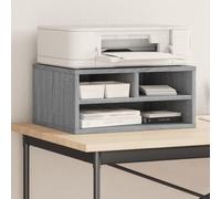 LoogCape Sonoma Printer Stand Grey 49 x 40 x 22.5 cm Wood Material Office Organiser with Storage Space for Printers, Fax, Files, Books, Kitchen Utensils, Mobile, Height-Adjustable, Versatile, Stable