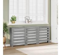 LoogCape Sonoma Radiator Cover, Grey, 205 x 21.5 x 83.5 cm, Durable Wood Material, Modern Slatted Design, Easy-Care Accessories for Heating Installation, Decoration and Regulation in Living Rooms