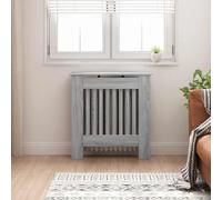 LoogCape Sonoma Radiator Cover, Grey, 78 x 19 x 81.5 cm, Wood Material for Efficient Heat Distribution, Storage Space, Children's and Modern Design, Easy Assembly