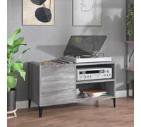 LoogCape Sonoma Record Cabinet, Grey, 84.5 x 38 x 48 cm, Wood Material with Metal Legs, Versatile Storage Space for LP Records, Living Room, Office, Hallway, Dining Room, Modern Design