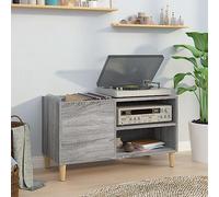 LoogCape Sonoma Record Cabinet Grey 84.5 x 38 x 48 cm Wood Material with Storage Space for LP Records, Versatile Use as a Sideboard, Chest of Drawers or Shelf in the Living Room, Office or Hallway