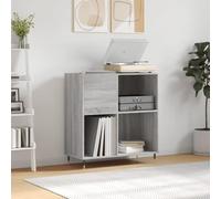 LoogCape Sonoma Record Cabinet Grey 84.5 x 38 x 89 cm Wood Material with Sturdy Top Plate and Iron Legs for Vinyl, Records, Media, TV, HiFi Rack, Storage Space, Wall Mount Suitable