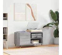 LoogCape Sonoma Record Cabinet Grey 85 x 38 x 48 cm Wood Material with Sturdy Top Plate, Iron Legs and Lots of Storage Space for LP Records, Suitable as a Sideboard, TV Board or Media Cabinet