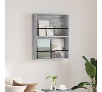 LoogCape Sonoma Wall Mounted Magazine Rack Grey 60 x 12 x 70 cm Wood Material Space Saving for Living Room Office and Waiting Room Modern Magazine Holder for Order and Stylish