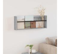 LoogCape Sonoma Wall Mounted Magazine Rack Grey 80 x 12 x 30 cm Wood Material Space Saving for Living Room Office Bathroom and Waiting Room Modern Design Durable and Easy to Clean