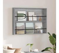 LoogCape Sonoma Wall Mounted Magazine Rack in Grey 100 x 12 x 70 cm Wood Material Space Saving Storage for Living Room Office and Waiting Room