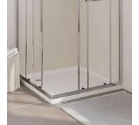 LoogCape Square ABS Shower Tray 90 x 90 cm with Low Threshold, Non-Slip and Durable, Suitable for Barrier-Free Showers, Bathrooms, Walk-in and Niche, with Sturdy Drain and Sealing