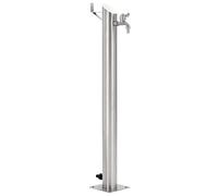 LoogCape Stainless Steel Garden Water Column Round 95 cm with Tap, Irrigation System for Garden, Balcony, Raised Bed, with Connection, Water Regulator, Spray Nozzle, Irrigation, Drip Hose, Water