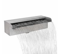 LoogCape Stainless Steel Waterfall Fountain Rectangular 30 cm for Pool Garden Fountain Water Feature Cascade Pond Wall Fountain Indoor Fountain Decoration