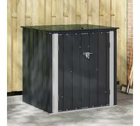 LoogCape Steel Garden Shed Black 101.5 x 82 x 100 cm Weatherproof Lockable with Large Storage Space for Appliances, Bike, Tools, Firewood and Wheelie Bin for Balcony, Patio and Garden
