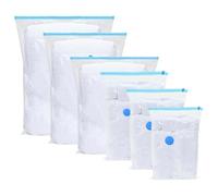 LoogCape Storage Bags Pack of 5 Transparent Blue 120 x 70 cm Storage Organiser Bags with Zip Foldable for Bedroom Cellar and Travel