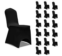 LoogCape Stretch Chair Covers, Black, Pack of 18 for Weddings, Banquets, Parties and Events, Washable, Flexible Cover for Chairs up to 100 cm Height, Furniture Protection and Decoration in the Living