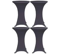 LoogCape Stretch Table Covers Set of 4 60 cm Anthracite for Festivities, Receptions and Celebrations, Easy-Care Protective Cover for Tables up to 120 cm Height, Versatile, Washable at 40°C, Durable