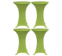 LoogCape Stretch Table Covers Set of 4 70 cm Green Elastic Cover for Party Tables, Suitable for All Standard Tables, Washable at 40°C, Non-Slip, Water-Repellent, for Parties and Celebrations