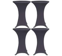 LoogCape Stretch Table Covers Set of 4 80 cm Anthracite Suitable for Standard Tables, Ideal for Celebrations, Weddings, Banquets, Durable, Washable at 40°C, Flexible Fit