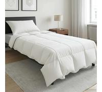 LoogCape Summer Blanket White 140 x 220 cm Bamboo Fibre Breathable Washable Lightweight for Hot Nights Suitable All Year Round Modern Aesthetics