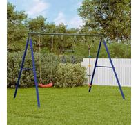LoogCape Swing Set with Heavy Duty Metal Frame, Climbing Frame, Trapezoid, Rings, Climbing Swing for Children in the Garden, Outdoor, for Toddlers and Children up to 10 Years Old Includes Accessories