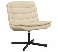 LoogCape Swivel Chair Cream 63 x 75 x 76 cm Fabric Ergonomic Height Adjustable with Wheels Modern Design Ideal for Living Room Office Dining Room Sturdy Metal Legs Comfortable Seat Durable