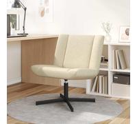 LoogCape Swivel Chair Cream 63 x 75 x 76 cm Fabric with 360° Rotation Function, Ergonomic Backrest, Height Adjustable, Sturdy Metal Legs, Modern Design for Living Room, Office, Home Office