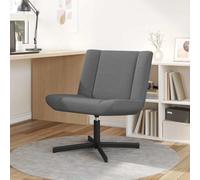 LoogCape Swivel Chair Dark Grey 63 x 75 x 76 cm Fabric with Wheels Ergonomic Height Adjustable Modern for Living Room Office and Gaming Comfortable Space Saving Durable Metal Frame