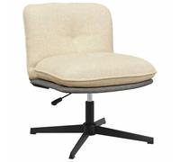 LoogCape Swivel Office Chair Cream Fabric with Height Adjustment and 360 Degree Rotation Function for Comfortable Working in the Home Office, Dining Room or Living Room, Durable Material, Modern