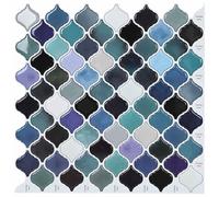 LoogCape Teal Tile 20 Pieces 27 x 27 cm Polyurethane PET Self-Adhesive for Interior Decoration Creative Wall Design Durable