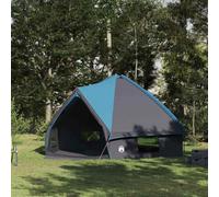 LoogCape Teepee Tent for 10 People Blue Grey 567 x 470 x 242 cm 185T Polyester Waterproof UV Protection with Poles Air Opening and Carry Bag for Camping Garden Party