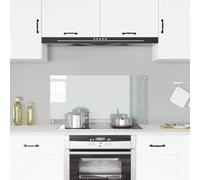 LoogCape Tempered Glass Kitchen Splashback, 100 x 50 cm, Transparent, Heat-Resistant, Scratch-Resistant Cooking Accessories for Modern Kitchens, Easy to Clean, Durable Splash Guard for Household and
