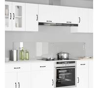 LoogCape Tempered Glass Kitchen Splashback, Pack of 2, Transparent, 100 x 40 cm, Heat Resistant, Dishwasher Safe, Durable, Modern Design for Household and Kitchen