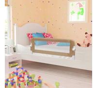 LoogCape Toddler Bed Guard Taupe 102 x 42 cm Foldable Height Adjustable Portable Safety Net for Cot Parent's Bed Family Bed Travel Cot Suitable for Children Between 18 Months and 5 Months