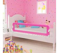 LoogCape Toddler Bed Safety Gate, Pack of 2, Pink, 150 x 42 cm, Foldable, Height Adjustable, for Family Bed, Travel Cot, Safety Net, Breathable, Suitable for Children Between 18 Months and 5 Years