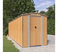 LoogCape Tool Shed 192 x 689 x 223 cm Galvanised Steel Weatherproof Waterproof with Lockable Double Doors for Storage Garden Shed and Tool Boxes