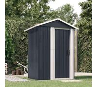LoogCape Tool Shed Anthracite 126 x 97.5 x 177 cm Galvanised Steel Weatherproof and Waterproof with Lockable Sliding Gate for Safe Storage of Garden Tools and Equipment